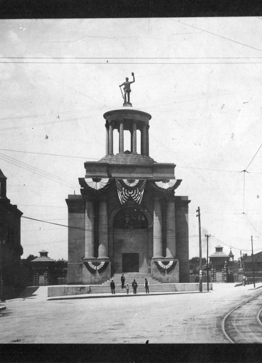 black and white photo of historical building